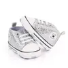 3pairs/6pcs Populära Baby First Walkers Shoes Newborn Canvas Classic Sekvensed Toddler Shoes High-Top Soft-Soled Non-Slip Sneakers
