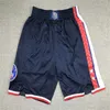 2022 New City Pockets Basketball Shorts 21-22 Team Short Sport Wear Pant avec Pocket City Bleu Blanc Noir Rouge Violet Imprimer Bonne Qualité Taille S-XXL