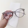 Sunglasses Frames Fashion Korean Leopard Round Glasses Frame 2022 Mens Transparent Clear Green Eyeglasses Optical Spectacles