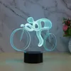 Slaapkamer decoratieve fiets racing vormige USB nachtlichten led 7 kleuren acryl tafellamp nieuwigheid nachtkastje maanlicht