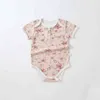 2022 Summer Baby girls Clothing Korean print Romper Newborn Bodysuit Infant Girls Short Sleeve Clothes G220521