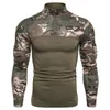 Moda erkekler en iyi taktik kamuflaj atletik tişörtler uzun kollu erkekler askeri savaş gömlek ordu giyim 220712