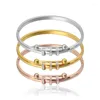 Bangle dames pols armbanden drie cirkel titanium staal diamant armband stenen sieraden feestje vakantie cadeau