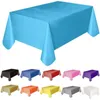 Nappe de couleur unie jetable en plastique fête d'anniversaire mariage couverture de table de Noël lingettes couvertures rectangle bureau tissu décor 220815