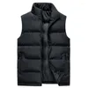 Gilets pour hommes Veste noire 2022 Hiver Chaud sans manches pour hommes Mode Collier Collier Manteaux Homme Vêtements Jaqueta Masculina Phin22