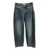 Модные женщины широкие джинсы для ног Джинсы Дизайнерская вышивка письма джинсовые штаны высокий класс Женская джинсовая одежда четыре сезона
