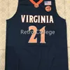 SJZL98＃21 Isaiah Wilkin Virginia Cavaliers Basketball Jersey Red Stitchedカスタマイズされた任意の名前とナンバージャージ