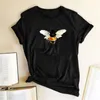 T-shirt imprimé abeille pour femmes, vêtements d'été, graphique, esthétique, à la mode, haut Harajuku, Camiseta Mujer Verano, 220628
