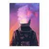 Unikalne Creative Canvas Malarstwo Purple Plant Rainbow Clouds Astronaut Print Plakaty Nowoczesne zdjęcia ścienne do dekoracji domu