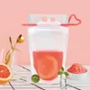 Disposable milk tea juice bag Clear drinkware Pouches Bags Zipper Stand-up Plastic Drinking Bag with Straw in stock2252215c