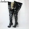 Sorbern Custom Wide Lår High Boots Women Long Platform High Heel Shoes Ladies Unisex 85cm Inuti 125cm Utanför Cosplay Boot