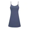 LU-77 Women Stretchy Tennis Golf Dresses Sexy Sleeveless Yoga Clothing Fitness Sports Badminton Skirt Running Dancing Volleyball S277U