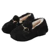 New fashion kids girls shoes sneaker autumn winter children's warm wool loafers princess baby shoes rabbit fur boots