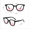 7 PCS 세트 그라디언트 핑크 홍당무 안경 일본 블랙 프레임 여성 패션 선글라스 남성 태양 보호 안경