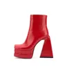 Boots Special Double Water Platform Thick Shaped Heel Fashion Ankle 220722