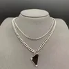Inverted triangle designer necklaces for men women thick chain luxury necklace pendant diamond silver gold black white punk hip hop mens pendants designer jewelry