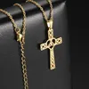 Hanger kettingen Likgreat Celtics Cross ketting voor vrouwen roestvrijstalen verklaring gouden zilveren choker Jezus religieuze sieraden