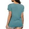RealFine Summer T Shirts 9820 Crew Neck Cotton Plain Shirts T-shirts voor Dames Maat S-XL