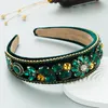 2022 Luxury Diamond Flower Headband Fashion Hårtillbehör Kvinnor Trend Temperament Bankett Pärl Hårband Hårband Girl Huvudbonader