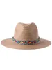 Berretti da donna con cappello di paglia minoritario cappelli a testa etnica vintage piatto a bordo jazz bowler casual secchio da esterno hatbet hatbet davi22