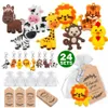 Autres fournitures de fête festive 24 pièces de porte-clés d'animaux de safari dans la jungle, adaptés aux fournitures de fête, remplissage de sacs pour enfants, bab 230206