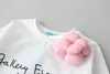 Completi floreali per neonate Top con stampa lettere a maniche lunghe + tutù di pizzo gonne di perle 2 pezzi / set Completo per bebè autunno Boutique Set di abbigliamento per bambini