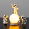 3Pc Action Figures and Moon Home Resin Astronaut Statue Room Office Desktop Decoration Presents Boy Gift 220727