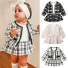 Autumn Winter Baby Girls Clothes For Baby Girl Fashion Pageant Plaid Coat Dress Outfits Suit Toddler Girl Clothing Set LJ201221