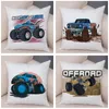 Kudde/dekorativ kudde Cartoon Monster Truck Case Decor Car Print Pillowcase Super Soft Plush Cushion Cover för soffan Hem Barn Rum 4