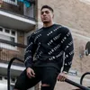 قمصان الرجال عالية الجودة للرجال الرياضي للياقة البدنية امتداد طويل الأكمام T-Shirt Trend Trend Trend Gym Gym Running Training Slim Fit Pullov