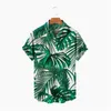القمصان غير الرسمية للرجال أزياء قميص هاواي للرجال اللون المطبوع الشاطئ الوهمية القصيرة XL 5XL Camisa Hawaiana Hombremen's