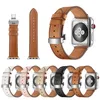 Armband Butterfly Spänne Smart Strap Bälte Äkta läder ögla band för Apple Watch band 38mm 42mm 41mm 45mm 40mm 44mm iWatch Series 8 7 6 SE 5 4 3 2