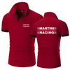 Polos pour hommes Été Martini Racing Impression CotonCouleur unie Décontracté Manches courtes Slim Respirant Mode ChemisesHautsHommes HommesHommes