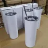 2 dagen aflevering 25 stcs/cartn 20oz sublimatietumblers rechte spaties 304 roestvrij staal vacuüm geïsoleerde slanke diy cup auto koffie mokken geschenken ons wareghouse g0424