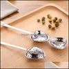 Stock Heart Shaped Tea Infuser Mesh Ball Stainless Strainer Herbal Locking Spoon Steeper Handle Shower Table Tool Drop Delivery 2021 Coffee