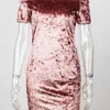 Платье без бретелек сексуальное с плечо для женщин Милая шейка клуб Party Bodycon S-XL W220315