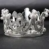 Dining Mini Crown Princess Topper Crystal Pearl Tiara Dzieci Ozdoby do włosów na wesele Urodziny Ciasto Dekorowanie Narzędzia B032