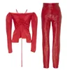 Pantaloni da due pezzi da donna Kylie Jennertemperament Red One Sholestring Top Slim's Slim Decorative Suit Dwomen's