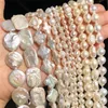 Perline di perle bianche rotonde piatte rettangolari a forma di croce naturale reale di alta qualità per gioielli fai da te che realizzano accessori per braccialetti