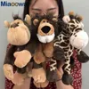 5 pcsparty Mignon Jungle Animal En Peluche Jouet En Peluche Lion Éléphant Girafe Singe Pop Jouet Pour Enfants Bébé ldren Cadeau D'anniversaire 25Cm J220729