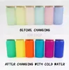 Fast Delivery 16oz Sublimation color changing Frosted Glass tumbler drinking Mugs with Bamboo Lid plastic straw Blank can Heat Transfer Cups cola glass jar EE