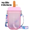 Mignon Paille Tasse En Plastique Popsicle Bouteille D'eau En Plein Air Transparent Jus Boire Creative Étudiant Tasse pour Enfants Adultes 220509