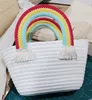 HBP Kvinnor Strandväskor Handväskor Crossbody Fashion Top Purses Rainbow Cloud Halm Koppling Axelväskor Korskropp Tote Kvinna Väska Handväska