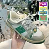 Mode vintage screener designer casual smutsiga skor med l￥da klassisk l￤der webb sm￶r sneaker beige vit ebenholts gr￶n behandlad svart mocka m￤n kvinnor sneakers