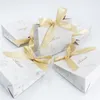 Merci Party Favor Mini Gift Box Paper Borse per matrimonio Baby Shower Valentines Day Candy Boxes Marble Thank You 220705