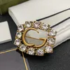 Broches d'abeille de styliste avec logo de marque imprimé pour femmes et hommes, broche en strass, bijoux 3075855