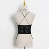 TWOTWINSTYLE Sexy Vest Tops For Women Halter Sleeveless Backless Short Camis Vests Female Summer Fashion Clothing 220318