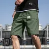 Mens shorts Summer Cargo Fashion Kne Length Drawstring Men Cotton Khaki Work Bermudas Masculina Plus Size 7xl 220714