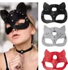 Halloween Leather Masks Cat Women Men Masquerade Animal Half Face Fox Mask Cosplay Christmas Costume Accessory Night Club Props Bl3091146