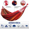 Portable Hammock Single People Outdoor Garden Sports Home Travel Camping Swing Stripe Canvas Hang Bed Hammock 220606